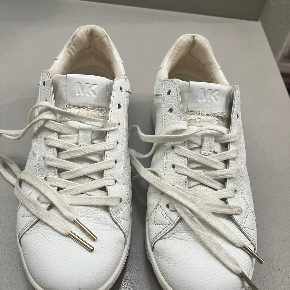 Michael Kors White Leather Sneakers